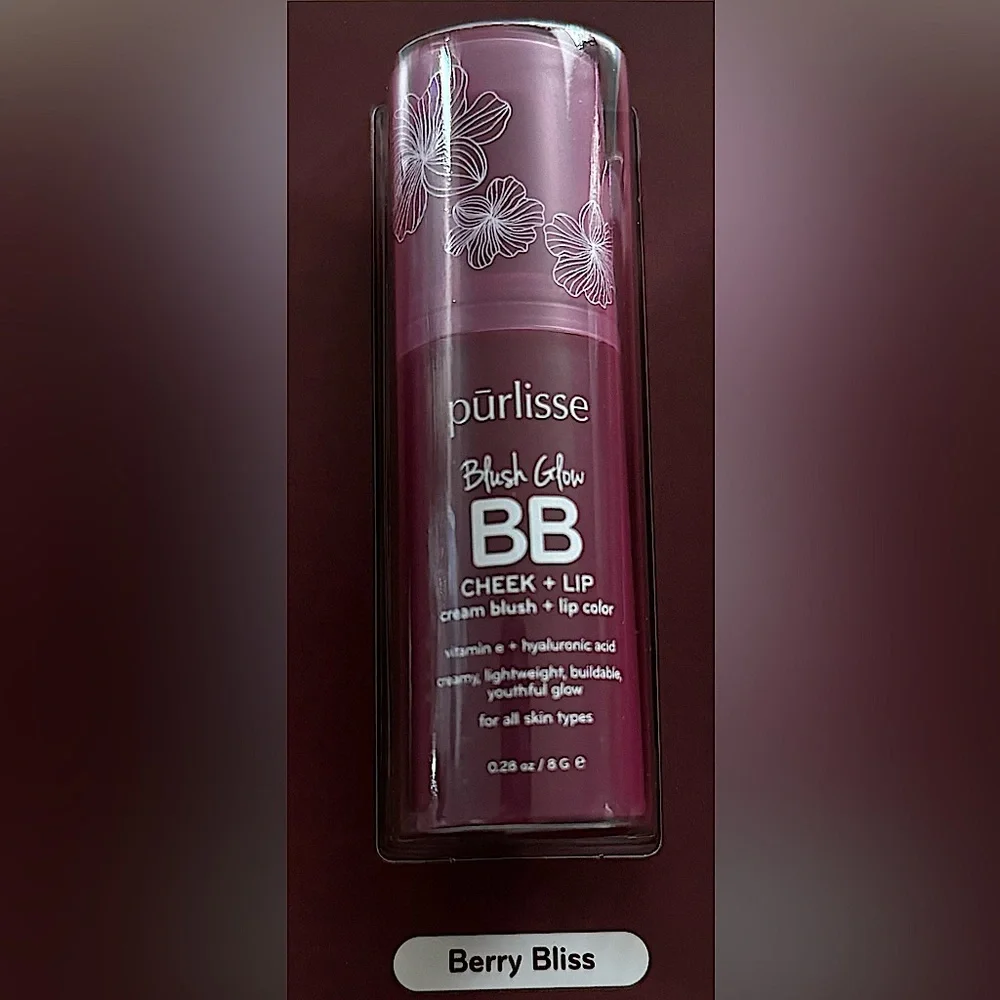 New! PURLISSE BEAUTY Blush Glow BB Cheek + Lip in Berry Bliss Limited Edition